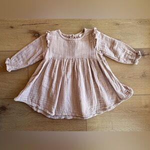 Jamie Kay mauve muslin baby dress